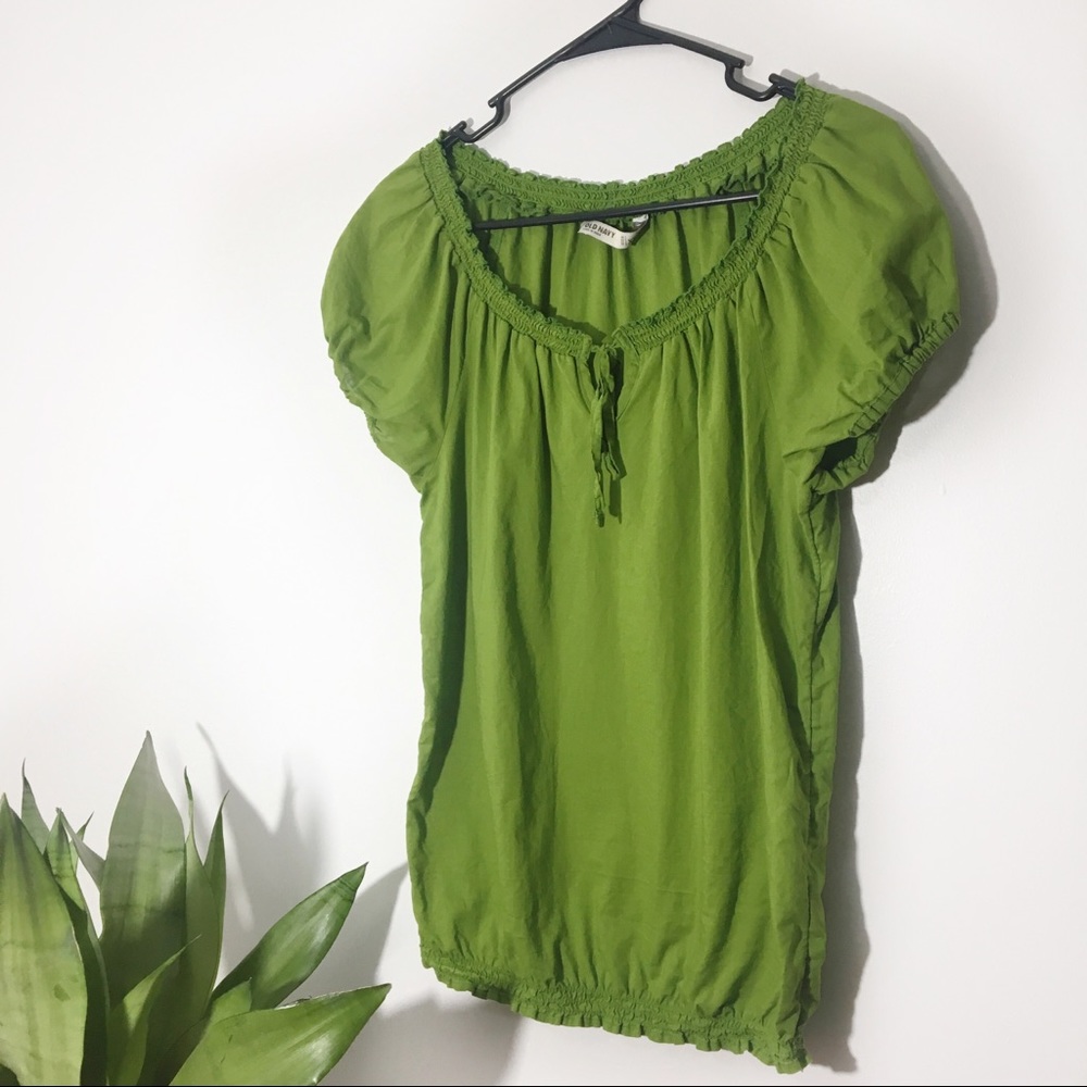 Old Navy | Green Ruffle Short Sleeve Top Size XS